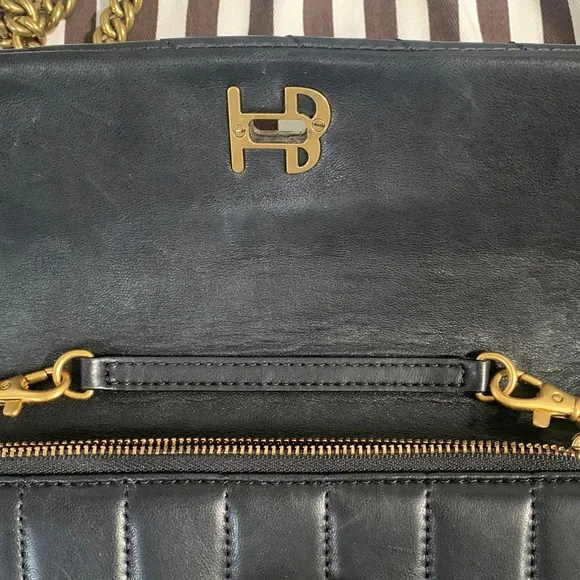 Henri Bendel Black Quilted Crossbody with Gold Chain - Picture 8 of 9
